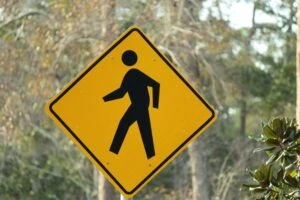 Pedestrian crossing sign to prevent accidents