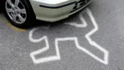 chalk outline under car