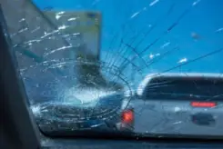 smashed car window