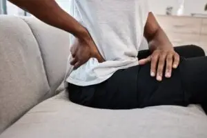 black man with low back pain