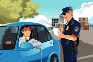 vector of officer writing a police report