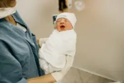 Nurse holding a newborn