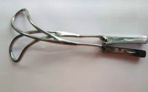 Forceps delivery uses this tool, called obstetrical forceps, to help pull a baby out of the birth canal. This can harm the baby if it is done incorrectly.