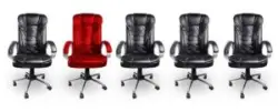 Las Vegas Defective Chair Lawyer: Black and one red chair