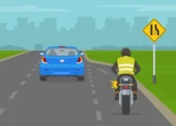 vector of motorcycle and car on road