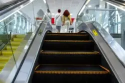 escalator stairs in a shopping mall