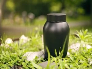 urn in a prepared funeral field