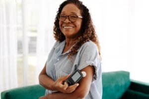 A diabetic woman. Learn how you can get disability for diabetes.