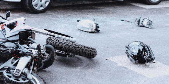 Crashed motorbike image