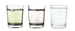 Three Glasses With Two-Holding Contaminated Water