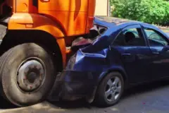 Car and truck underride accident