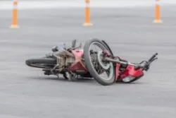 red motorcycle in the road