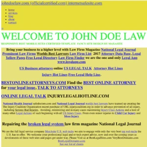 Example of bad design: directory style website