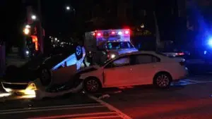 car accident in Atlanta at night