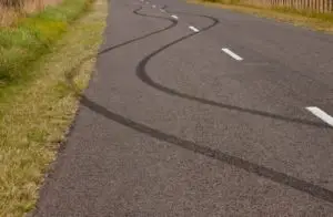 tire marks from a swerving car