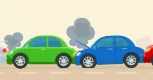 vector of a multi-car accident