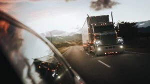 Semi-truck on the road