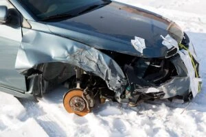 broken wheel after car accident