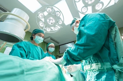 Doctors in Seattle doing surgery on a car accident victim