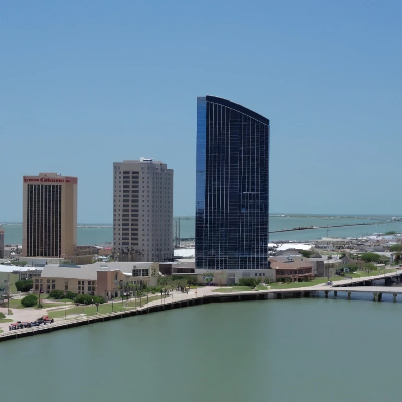 AI-generated image of Corpus Christi city, where legal funding is available