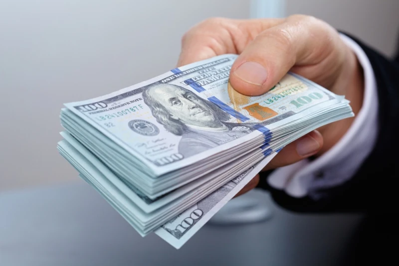 Male handing Lawsuit Loan cash