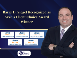Barry D. Siegel Recognized as Avvo’s Client Choice Award Winner 2023