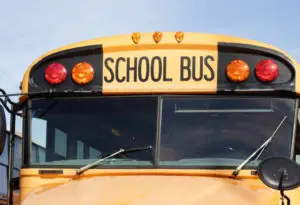 close-up on school bus