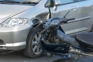 motorcycle accident with a car