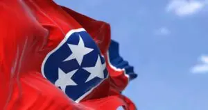 us state flag tennessee waving in wind
