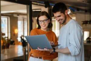 couple filling out loan application