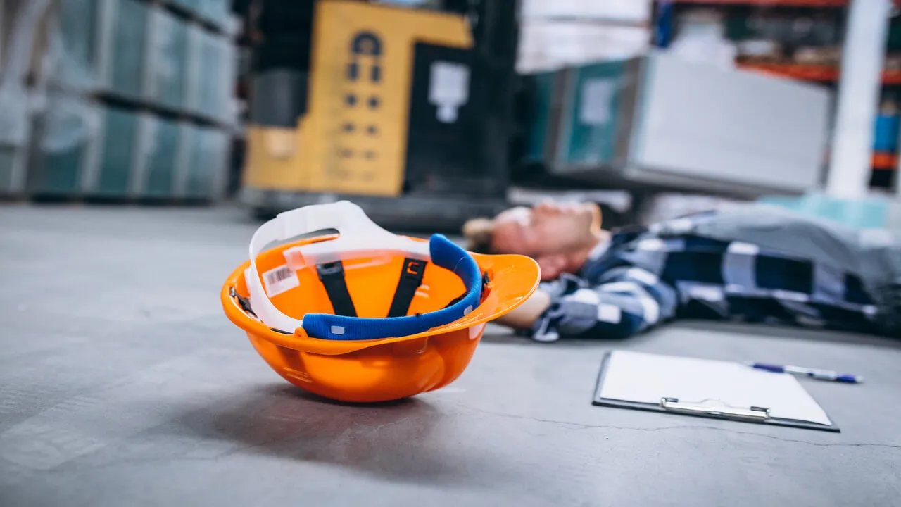 a man lying on the floor because of slip and fall accident