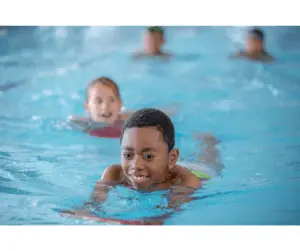 Children swimming in a pool