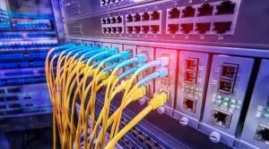 network cables and ports in active it data center