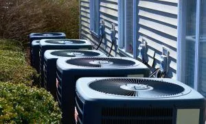 air conditioning units outside apartment complex