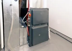 high-energy efficient furnace in basement