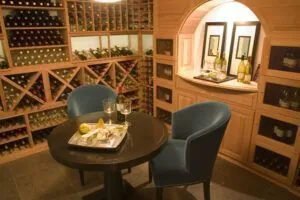 wine cellar with seating
