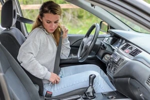 woman wearing a seatbelt