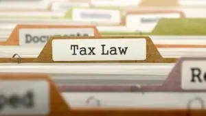 folder labeled with tax law label