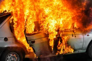 Car automobile fire in Dallas