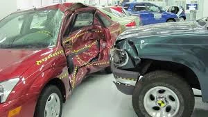 Bad Car Crash Red Car Totaled