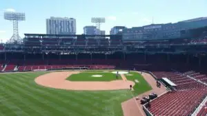 a view of Fenway Park from the outfield seats