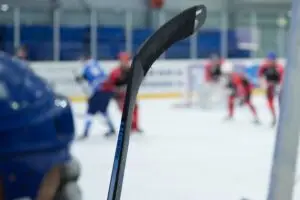 two hockey teams playing each other