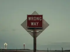 Traffic sign that reads 'Wrong Way'