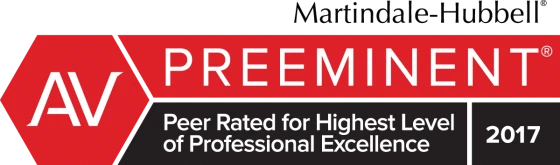 AV Pre-eminent Peer Rated For Highest Level of Professional Excellence Badge 2017