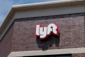 Lyft sign on a building