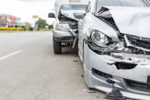 car accident on the side of the road