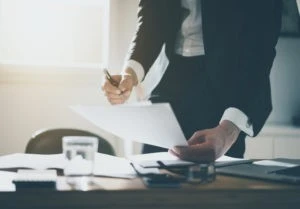 lawyer working on paperwork