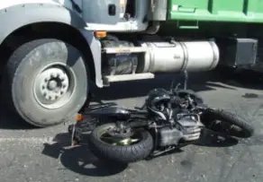 motorcycle with truck accident