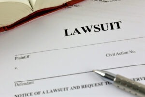 close-up on lawsuit paperwork