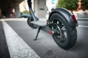 close-up on electric scooter